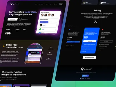 GoddenTech - Landing Page branding design logo product ui web design