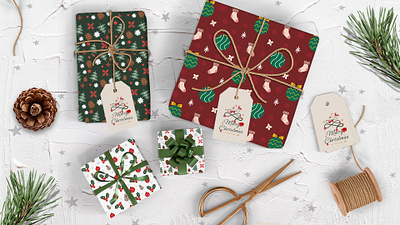 Christmas Pattern Bundle background bundle card christmas christmas decoration design gift graphic design graphic design green greeting holiday illustration merry christmas mockup new year pattern red vector winter
