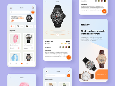 Watch mobile ecommerce app ui design app app ui clean clean design ecommerce mobile mobile ui online watch app ui ui design user interface ux design watch watch app watch app design watch cart ui watch ecommerce app