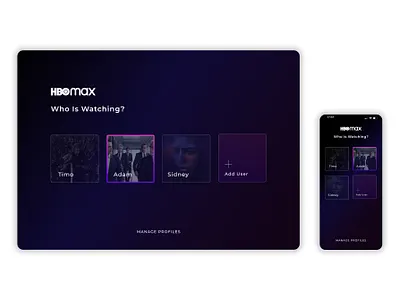 HBO Max | Profile Selection Redesign account entertainment hbo max profile profile select streaming video