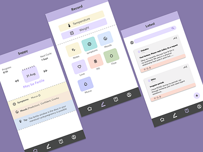 Cycle Tracker Concept concept design figma graphic design typography ui ux