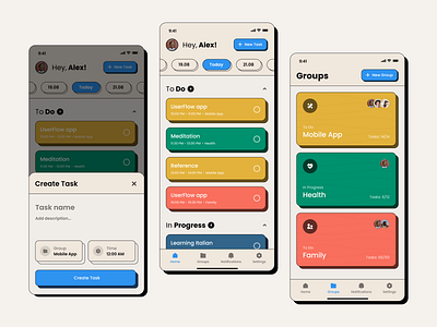 Task Management App app design graphic design retro to do typography ui ux