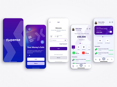 Fixpense Digital Wallet Mobile App app app design branding design figma graphic design illustration logo ui ux