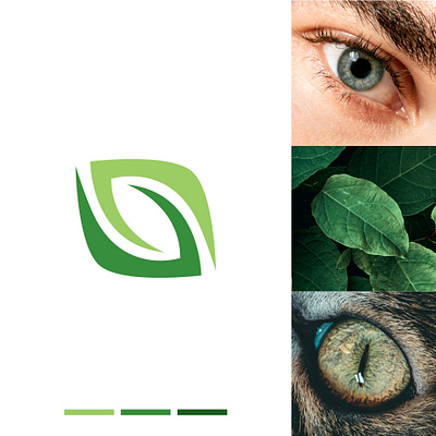 Eye and Nature Leaf Inspired Design branding design graphic design letter logo mark monogram simple simple logo