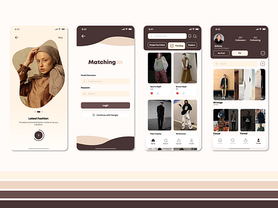 Matching.In - Mobile App UI Design app branding design graphic design illustration mobile typography ui