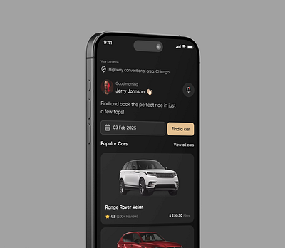 Car Rental App - Dark Theme andriod car car rental car rental app cng dark theme design drive figma interface ios mobile app mobile application mobileapp product design rental app ui ui design uiux ux