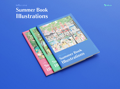 Summer Book Illustrations adobeillustrator ai character design design flatvector graphic design illustration magazinecover picnicscene poolscene urbanscene vectorprint