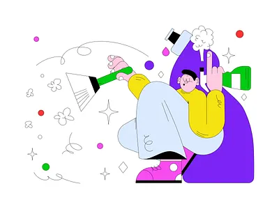 Editorial Illustration art character design flat fun illustration people vector vivid