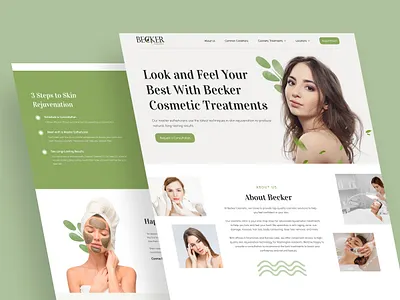 Website Redesign clean cosmetic face treatment homepage landing page mackup redesign treatment