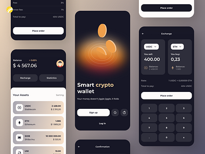 Crypto Wallet Mobile App Design bitcoin blockchain crypro app crypto crypto wallet ewallet financial fintech mobile app mobile design money money management smart app trading ui ux wallet wallet app