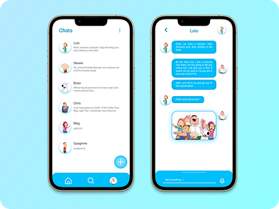 Direct Messaging - DailyUI 013 contact daily ui dailyui design direct direct messaging family guy flat message minimal ui ui design ux