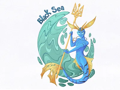 Mermaid from Ukraine animal artwork branding character art children book design digital art fairy tale fish illustration illustrator mermaid picture book sea stand up with ukraine stop war support ukraine ukraine ukrainian war in ukraine