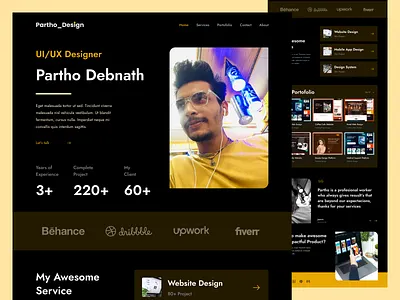 Portfolio Website Design clean ui creative hero section homepage krishs design station landing page modern design personal portfolio portfolio portfolio landing page portfolio page portfolio template portfolio website ui ux web web design website work