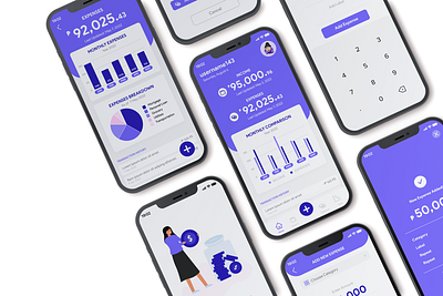 Gastos.ph - Money Tracking App app app design design illustration mobile mobile ui money app money tracker savings tracker ui design