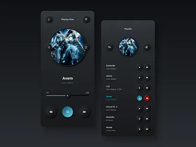 Neumorphism Music app music app neumorphism web design web designer