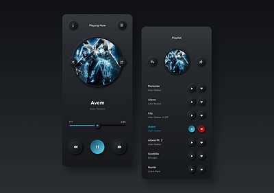 Neumorphism Music app music app neumorphism web design web designer