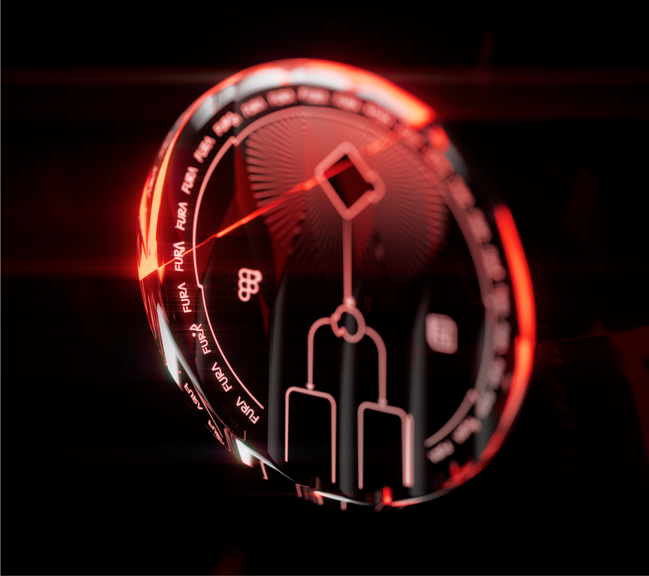 Fura 3d animation branding glass graphic design label logo motion graphics render