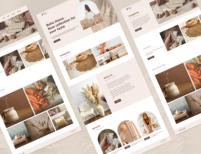 Home Decoration Website app design boho categories design figma shot u ui user interface web