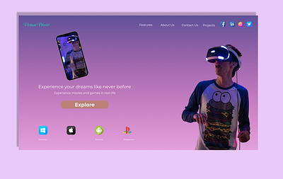 VR mobile app landing page