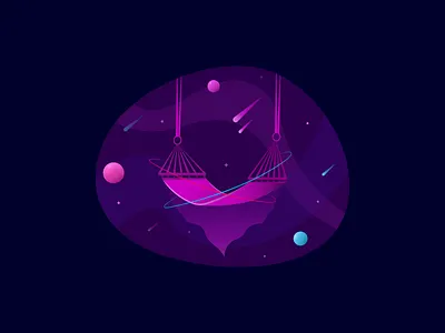 Galaxy Hammock dark design galaxy graphic design hammock illustration planets space