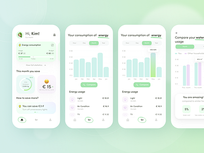 ECO Home app design design eco minimal mobile app design product design ui ui design ui ux user interface utilities ux design ux ui design