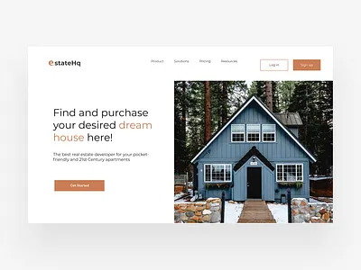 EstateHQ Landing Page UI Design ui uiux ux webdesign