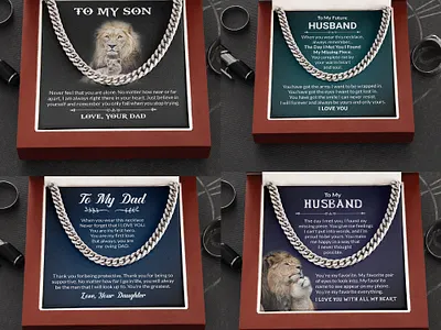 ShineOn Cuban Link Chain Message Card Design and Video For Sell card design couple lion cuban link cuban link chain cuban link design cuban link necklace design dad and son lion dad cuban link chain dad quotes husband cuban link chain husband quotes jewelry design lion husband message card message card design shineon shineon message card son cuban link chain son quotes video mockup