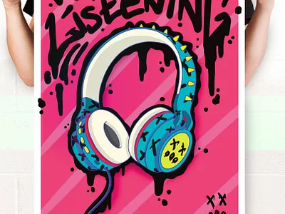 WHO'S LISTENING artwork design digital digitalillustration graphic design illustration illustrator poster print