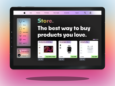 Apple Web Site Redesign - Store Page adobe xd branding graphic design icons illustrator palette photoshop restyling typography ui user interface ux