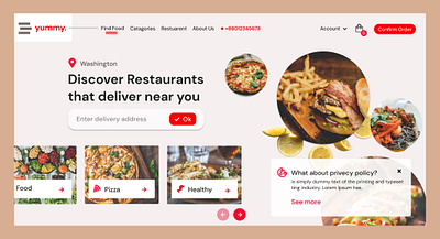 Food Order Website Design graphic design