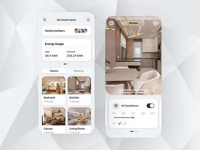 Home Monitoring Dashboard - Daily UI 021 android app cctv dailyui dailyui021 design figma home home monitoring dashboard ios light theme mobile mobile app mobile design mockup smarthome ui uidesign userinterface ux