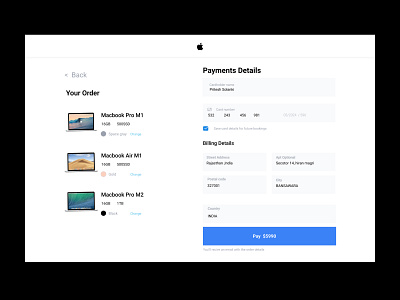 Credit Card Checkout #apple#macbook apple checkoutpage design ui