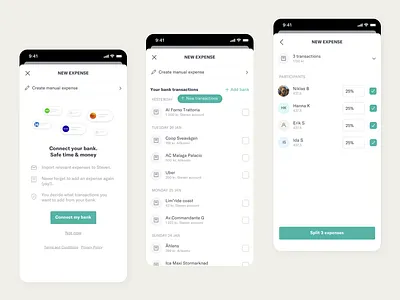 Steven - Open banking expense app bank banking bill splitting app design expense app finance fintech ios open banking split app split bill app transaction ui ux