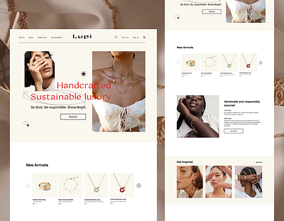 Jewelry Store, landing page e commerce jewelry luxury small business sustainable