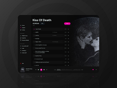 Daily UI #1 | Tribo Criativa | Music Player daily ui darkui design music music player tribo criativa ui ui design