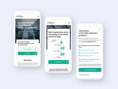 Coface - Debt collection system bank banking chart clean credit design fintech graphic graphic chart minimal mobile mobile first modern responsive trendy ui