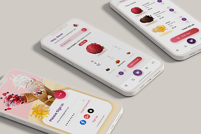 Ice cream sales app app design app ui applicatioin design ui ui design uiux ux