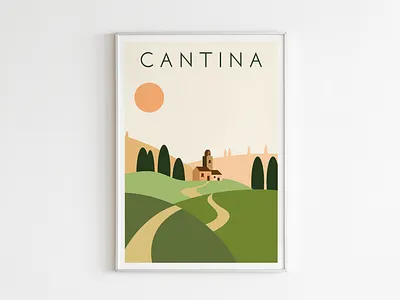Tuscany Poster Art art beautiful branding colors design illustration logo vector