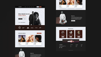 MODINNA MODELING AGENCY (Landing Page UI) branding colourful landingpage landingpage design minimalistic minimalistic design modelling modelling logo simple design uiux web design website design