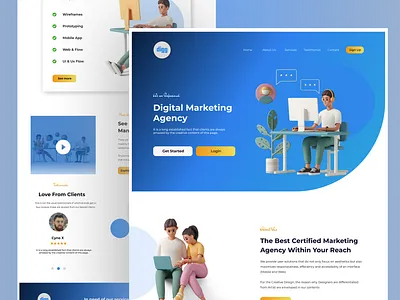 Landing Page of a Digital Agency (Digg) digitalagency landingpage productdesign ui uidesign uiux