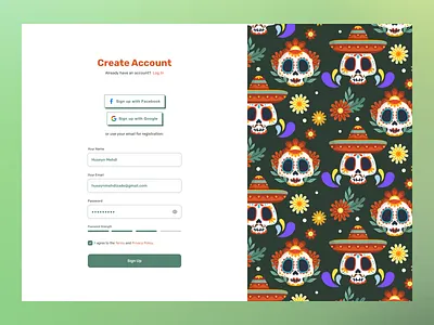 Sign up page branding design enrol graphic design green interface landing landing page login minimal register registry sign in page sign up page ui uiux ux web web design website