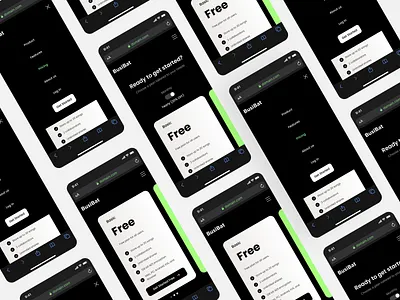 Pricing Page app branding card dark darkmode design landing landing page minimal mobile mobile responsive mockup pricing pricing card design pricing page responsive ui uiux ux website