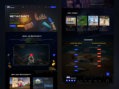 Metacarft landing page gamefi landing page metaverse minecraft nft ui web3 website