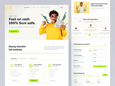 Credit Services Website Landing Page bank online bank website credit card credit services design system hero section homepage landing page loan website master card online banking payments product design safe money services typography user interface visual identity web design web services