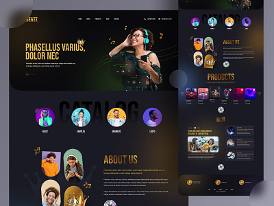 Music Landing Page design home page landing page minimal music music tadio podcast ui ux web web page