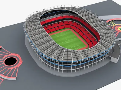 Aztec Stadium 3d Model Mexico City architecture arena aztec stadium azteca building city cityscape estadio azteca field football landmark mexico soccerball team
