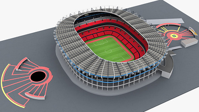 Aztec Stadium 3d Model Mexico City architecture arena aztec stadium azteca building city cityscape estadio azteca field football landmark mexico soccerball team