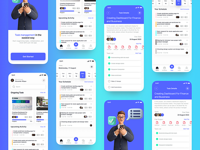 Taske. - Task Management App app appdesign application design exploration home screen illustration management managementapp mobile mobileapp mobiledesign mobileui task taskapp taskmanagement taskmanagementapp ui uidesign uiux