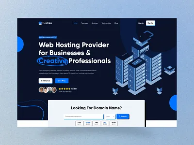 Web Hosting Landing Page Exploration cloud hosting cpanel domain hosting gradient ui homepage hosting hosting provider illustration isometric landing page minimal server ui trend uiux vps web design web hosting web trend website