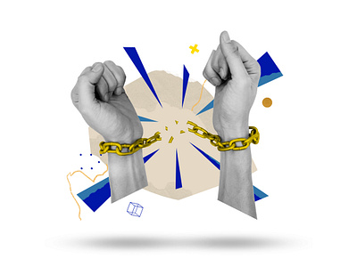 Karibu - Break the chains chains collage collage art collage digital collage maker collageart design graphic graphicdesign handcuffs hands illustration tied